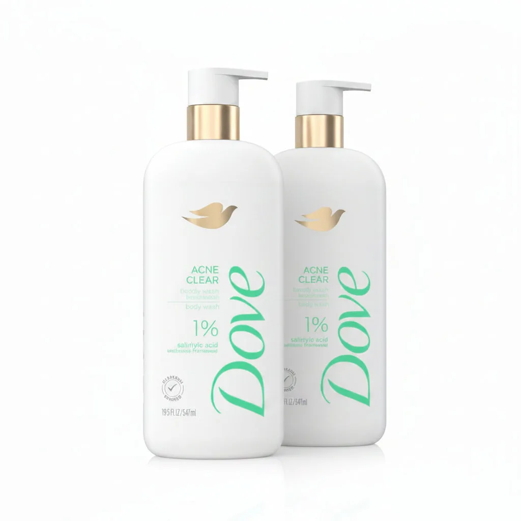 Acne Body Wash Kenya-Dove Acne Clear Body Wash 1% Salicylic Acid  (2 pack)
