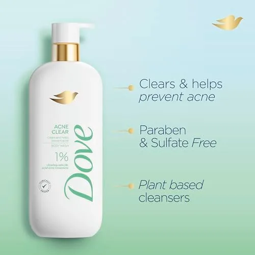 Acne Body Wash Kenya-Dove Acne Clear Body Wash 1% Salicylic Acid  (2 pack)