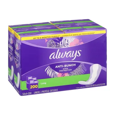 Panty Liners in Kenya - Always Anti-Bunch Long, 200 Count