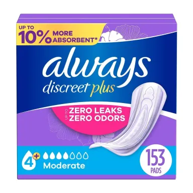 Incontinence Pads for Women in Kenya - Always Discreet Plus, 153 ct
