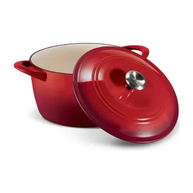 Tramontina 7 Qt Enameled Cast Iron Dutch Oven, Red