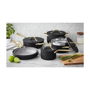 Member's Mark 11-Piece Modern Ceramic Cookware Set, Black