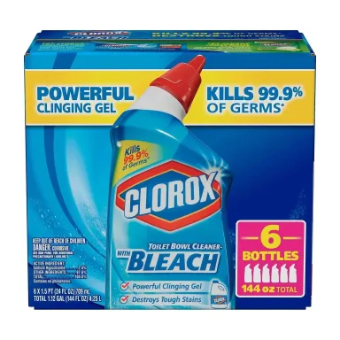 Clorox Toilet Bowl Cleaner with Bleach, Rain Clean (6 pack)