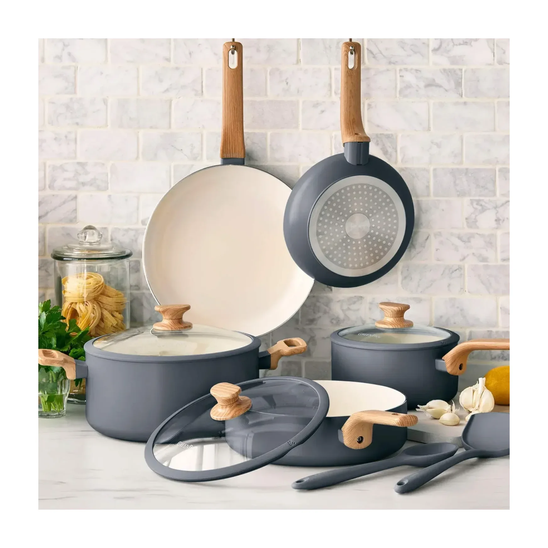 GreenPan Essence 10-Piece Ceramic Nonstick Cookware Set, Blue