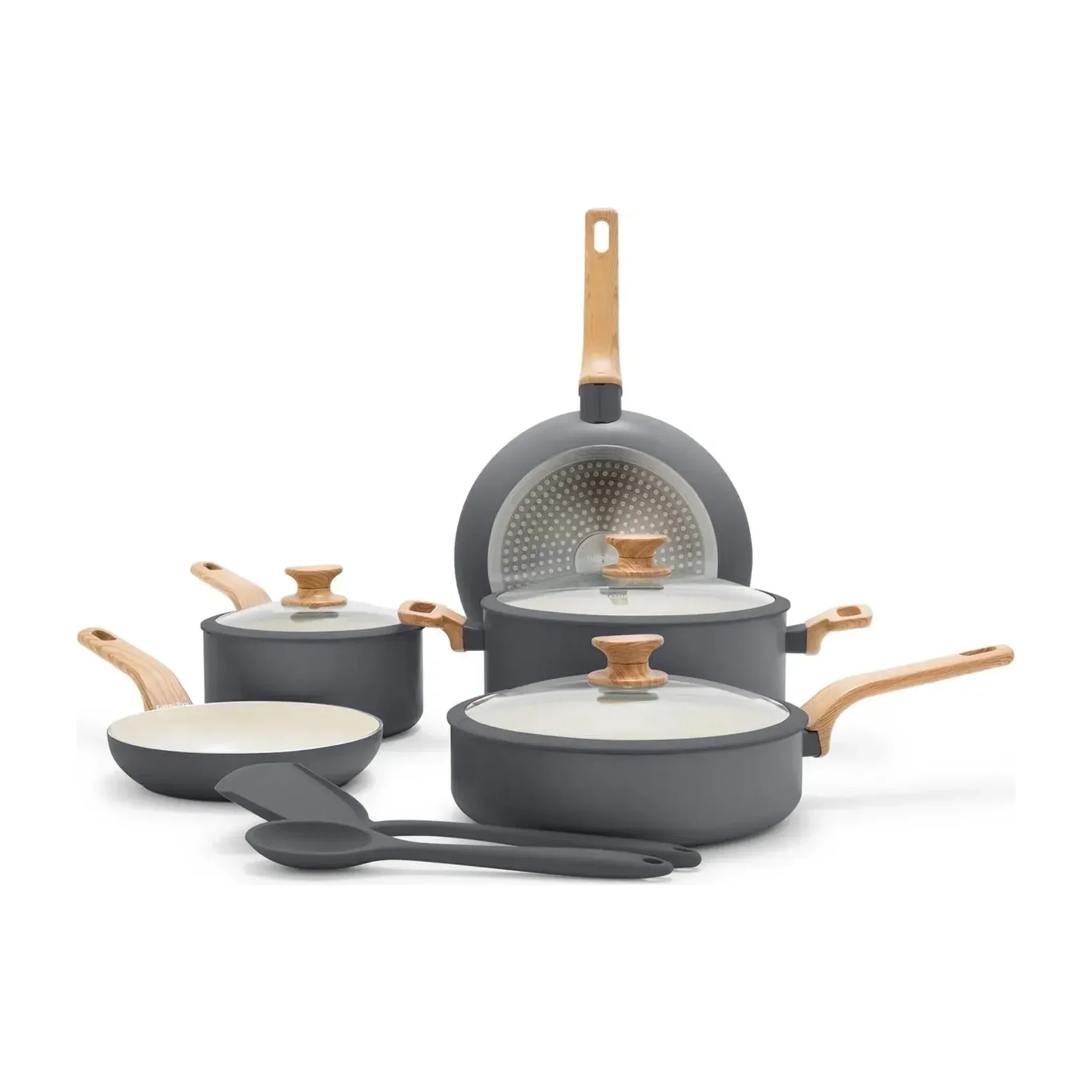 GreenPan Essence 10-Piece Ceramic Nonstick Cookware Set, Gray