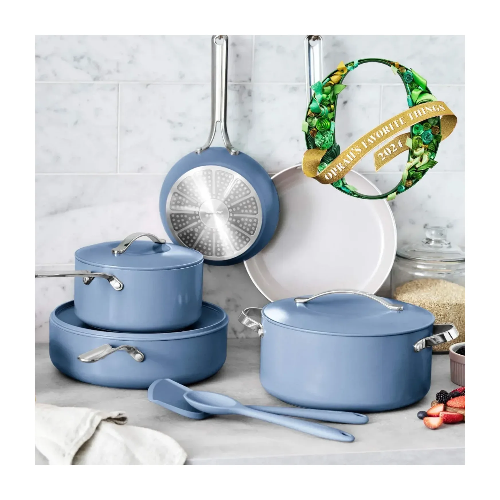 GreenPan Nova 10-Piece Cookware Set, Ocean