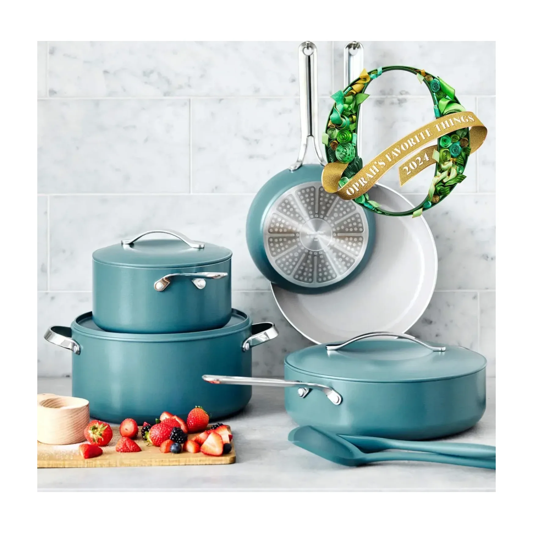 GreenPan Nova 10-Piece Cookware Set, Ocean