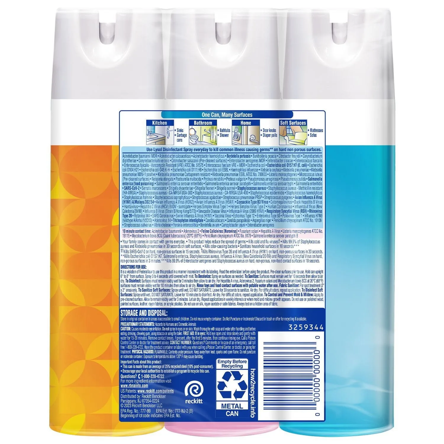 LYSOL Disinfecting Spray,  Assorted Pack (3 pack)