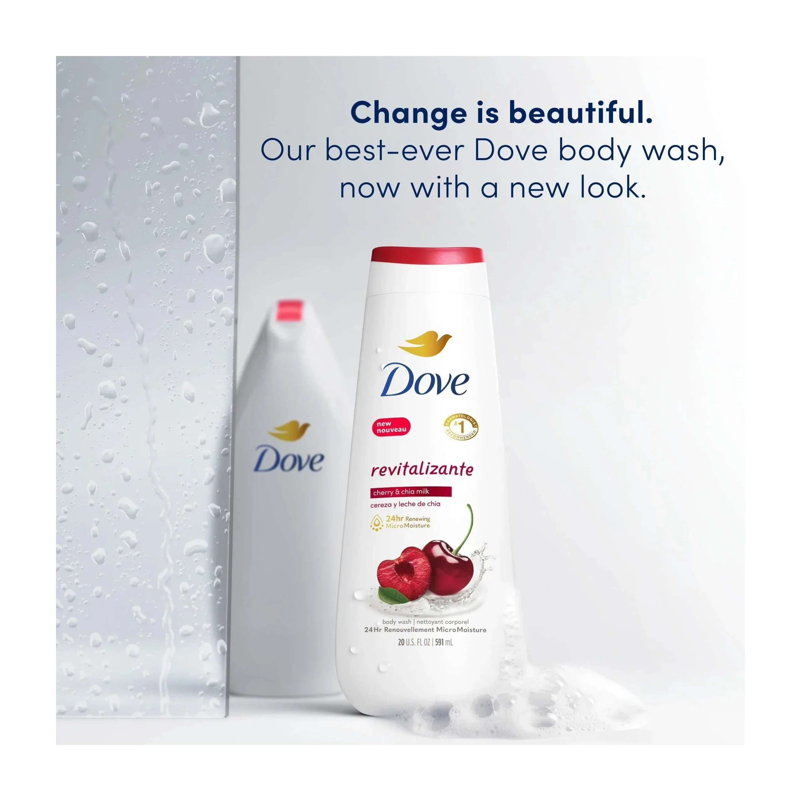 Dove Revitalizante Body Wash in Kenya - Cherry and Chia Milk 1 bottle