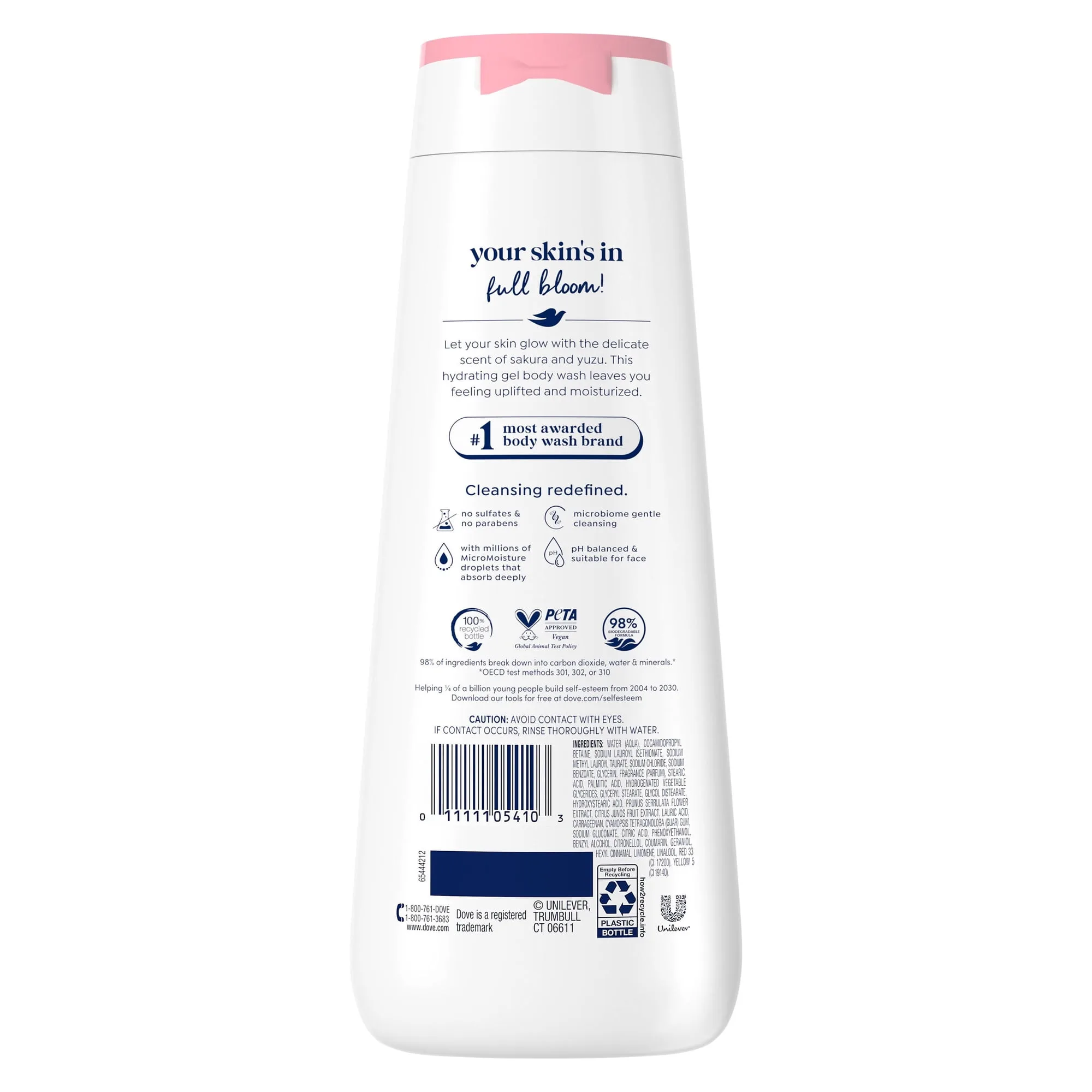 Hydrating Bodywash in Kenya -Dove Uplift Sakura Blossom and Yuzu Body Wash 
