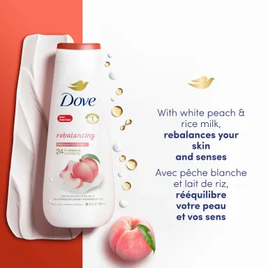 Dove White Peach & Rice Milk Body Wash | Buy in Kenya 1 bottle