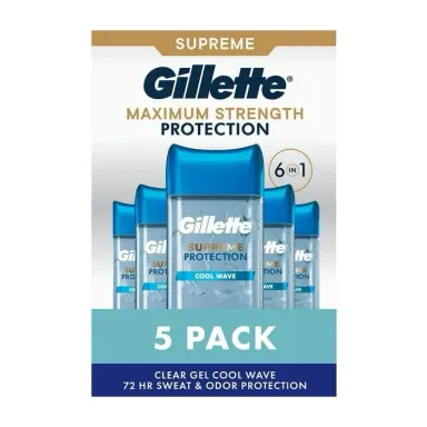 Men's Antiperspirant Deodorant in Kenya - Gillette Cool Wave Clear Gel, 5-Pack