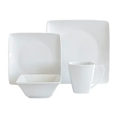 Dinnerware Set in Kenya - Over&Back 32-Piece White Porcelain Square