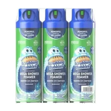 Scrubbing Bubbles Mega Shower Foamer Aerosol, Rainshower (3 Pack)