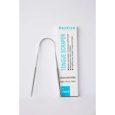Reusable Tongue Cleaner in Kenya -Dentiva Stainless Steel Tongue Scraper 1Pack (Shape Varies)