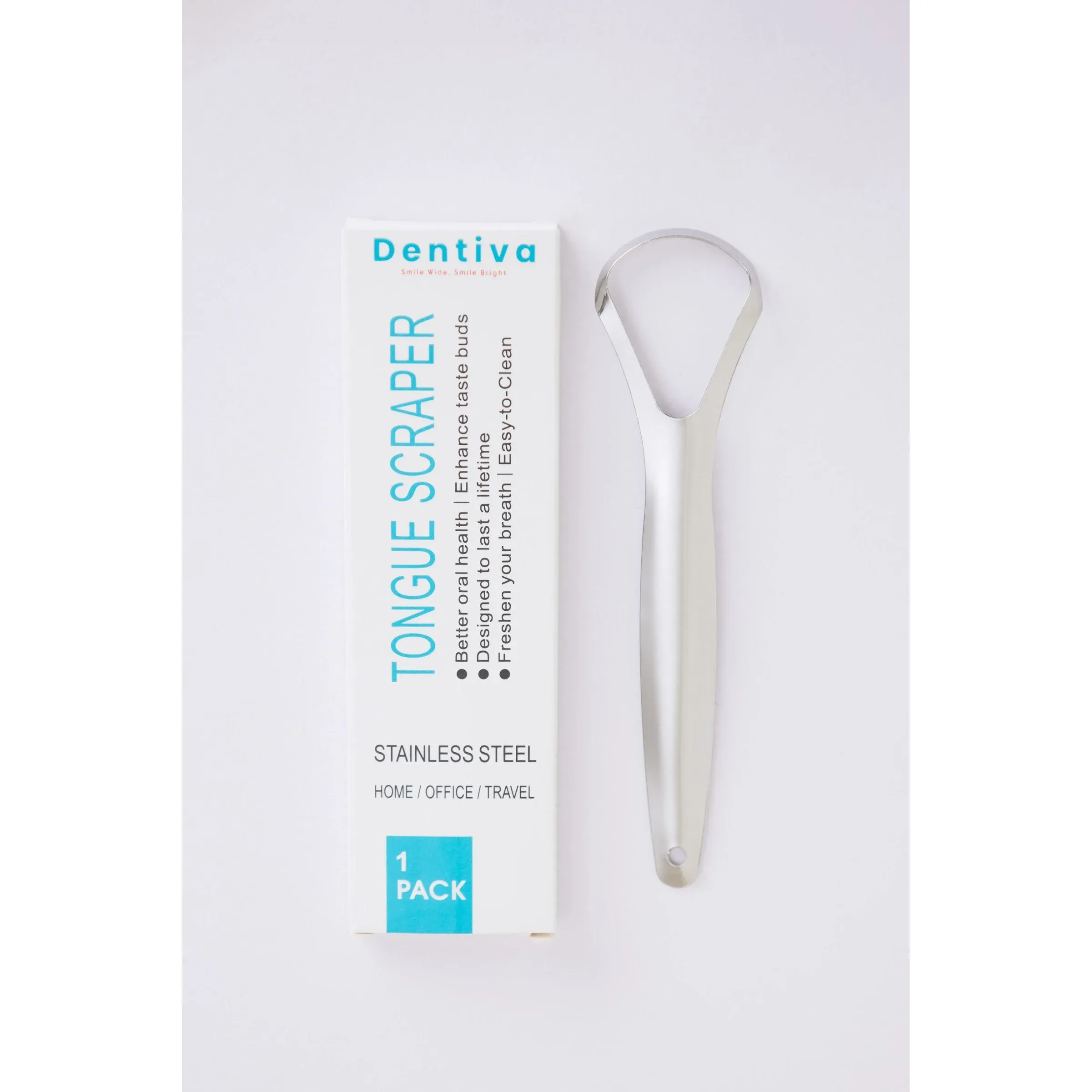 Reusable Tongue Cleaner in Kenya -Dentiva Stainless Steel Tongue Scraper 1Pack (Shape Varies)