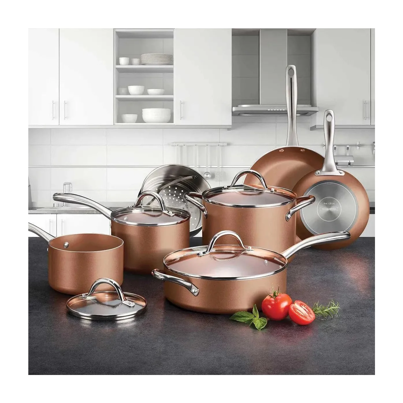 Tramontina 11-Piece Nonstick Cookware Set, Copper